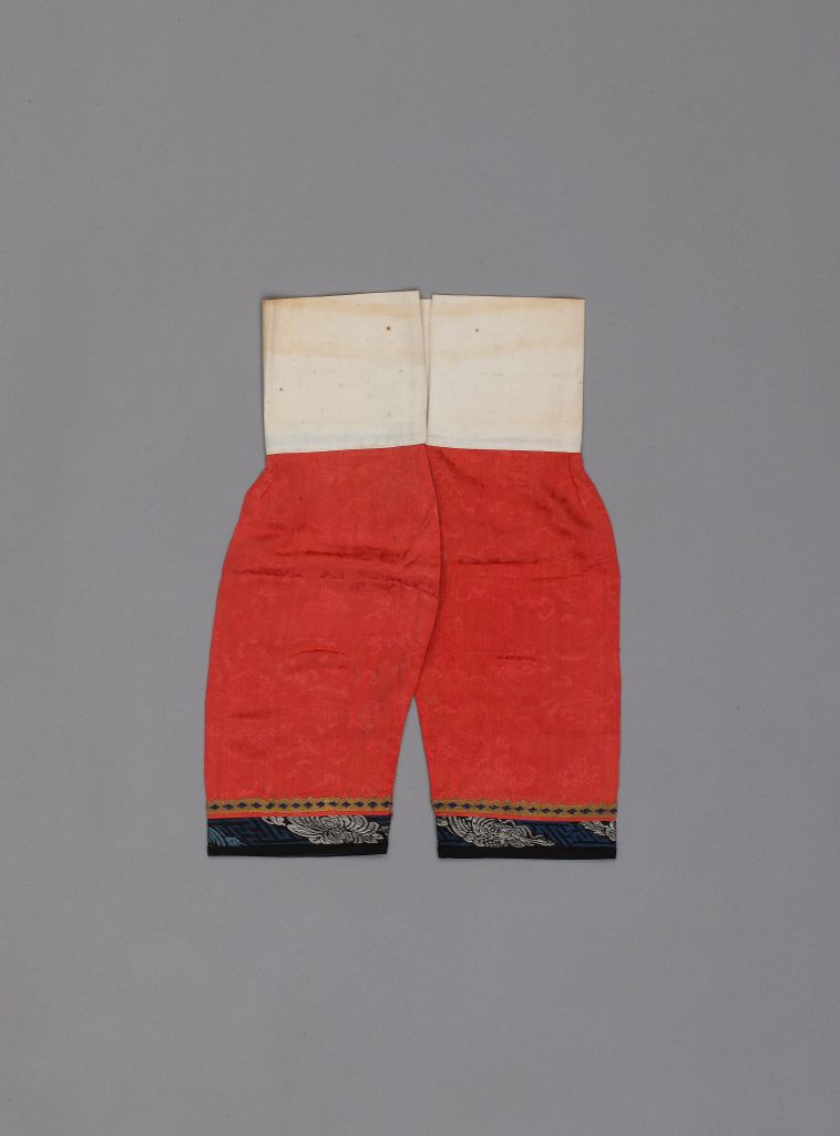 Peach Red Dark Flower Silk Baby Pants-China Archive